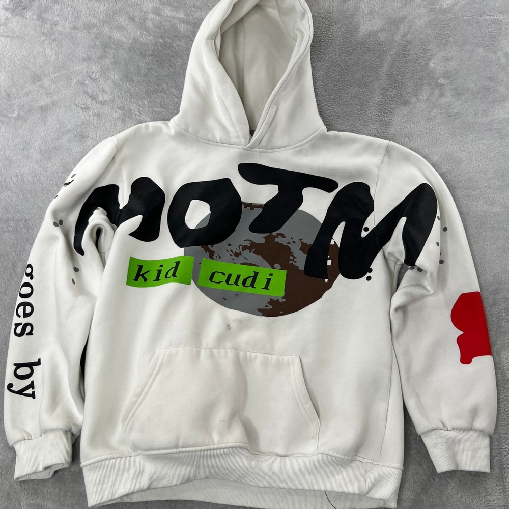 Kid Cudi Man on the Moon III MOTM Hoodie L White Women Streetwear Graphic Tour